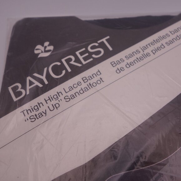 BAYCREST Thigh High Lace Band "Stay Up" Sandalfoot Average 9-10.5 Black - Picture 3 of 13